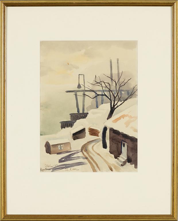 Agnes Cleve, watercolour, signed A. Cleve and dated -44.