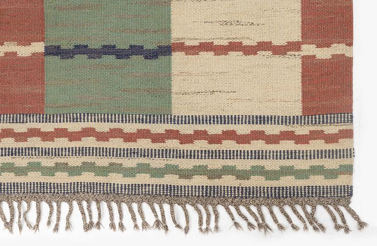 Märta Måås-Fjetterström, a carpet, 'Vita Rutmattan', flat weave, c 229 x 168 cm, signed AB MMF.