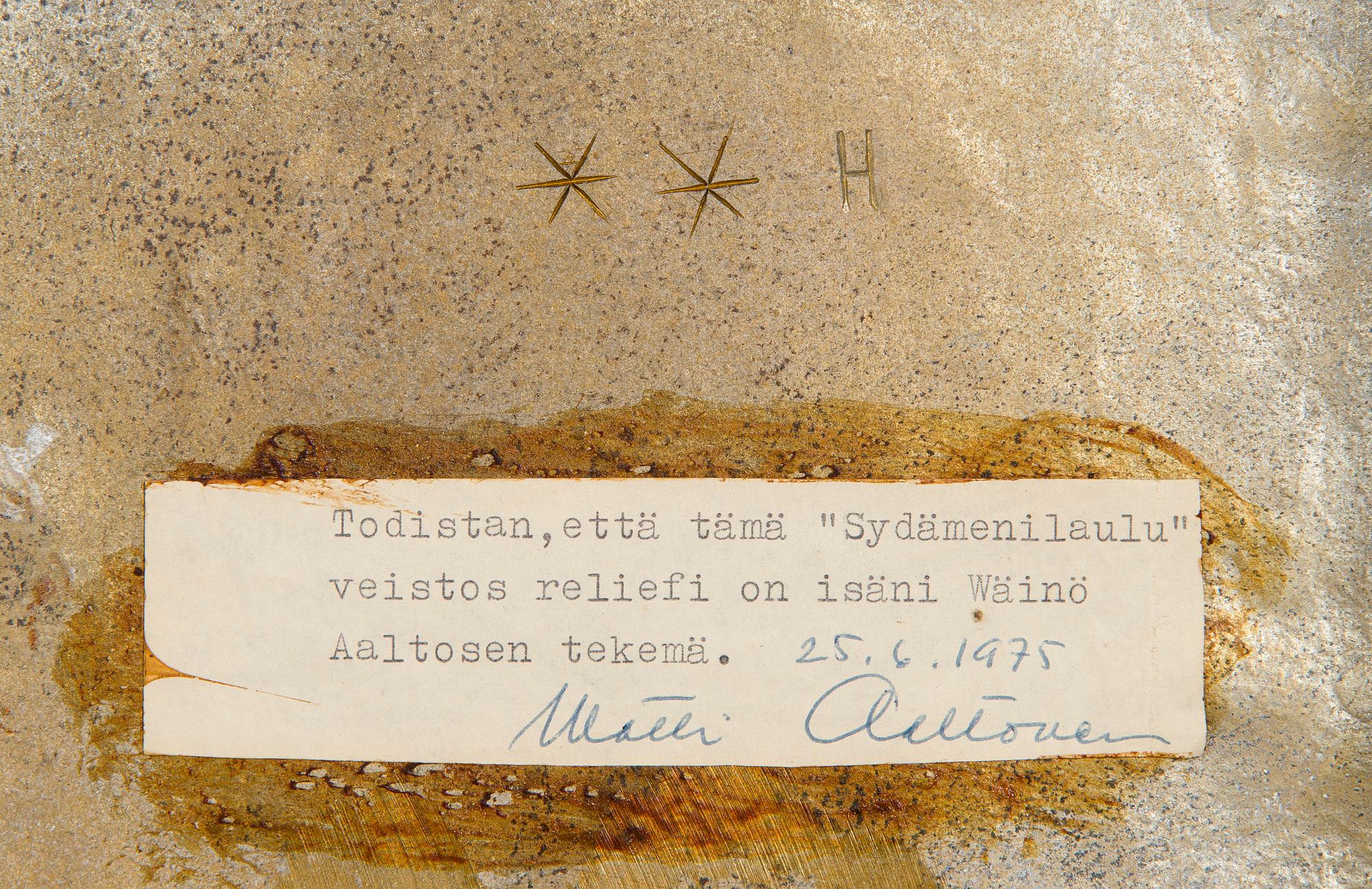 Wäinö Aaltonen, "Sydämeni laulu" (Song of My Heart).