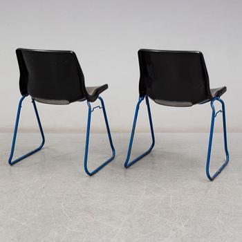 SVANTE SCHÖBLOM, seven stackable 'Clipper' chairs from Overman, 1982.