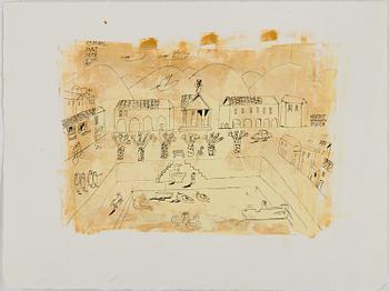 MADELEINE PYK, mixed media on paper, signed and dated 1988.