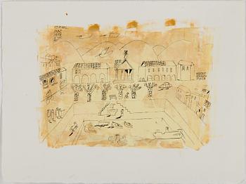 MADELEINE PYK, mixed media on paper, signed and dated 1988.