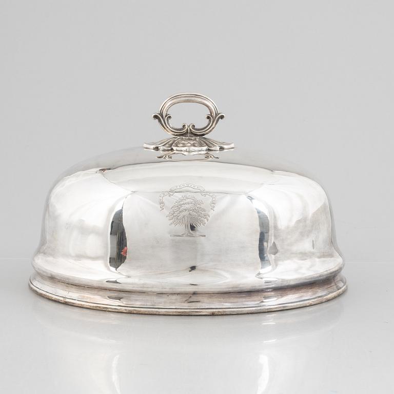 An English plate food dome cover, mark of Elkington & Company, Birmingham 1851.