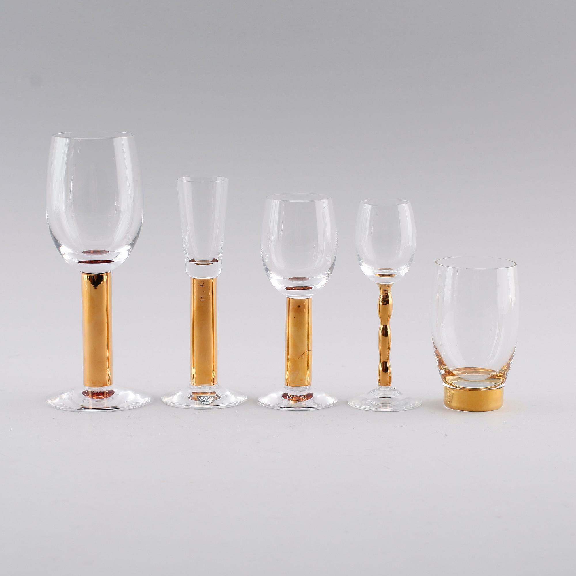 SERVISGLAS, 11 delar, Nobelservisen, Gunnar Cyrén, Orrefors.