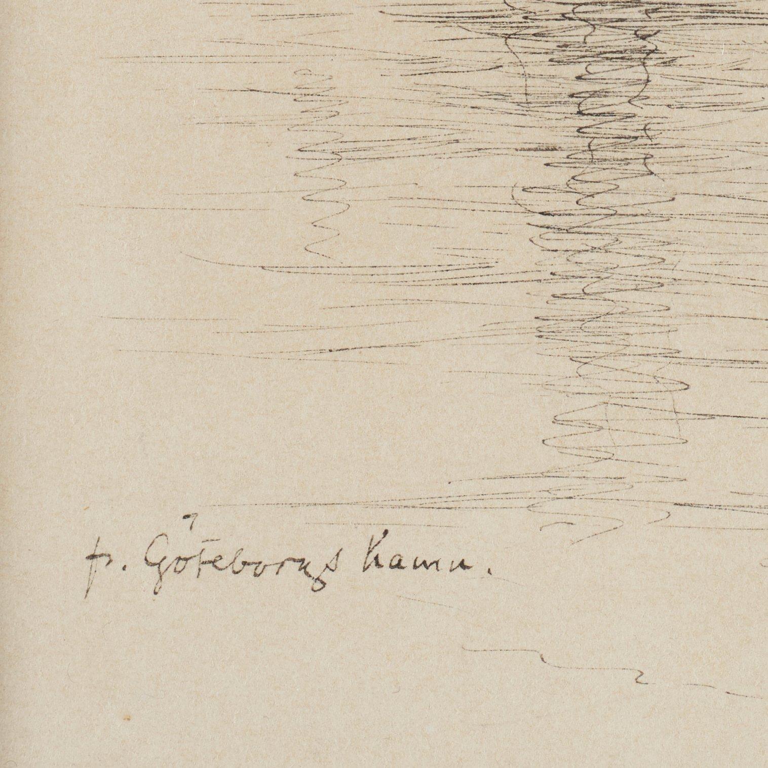 Olof Sager-Nelson, indian ink on paper, signed Olof Nelson and dated 1890.