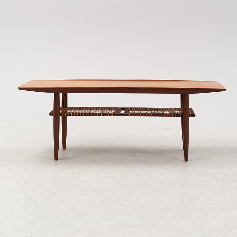 A teak and rattan coffee table model 'Aarup', IKEA, designed in 1959.