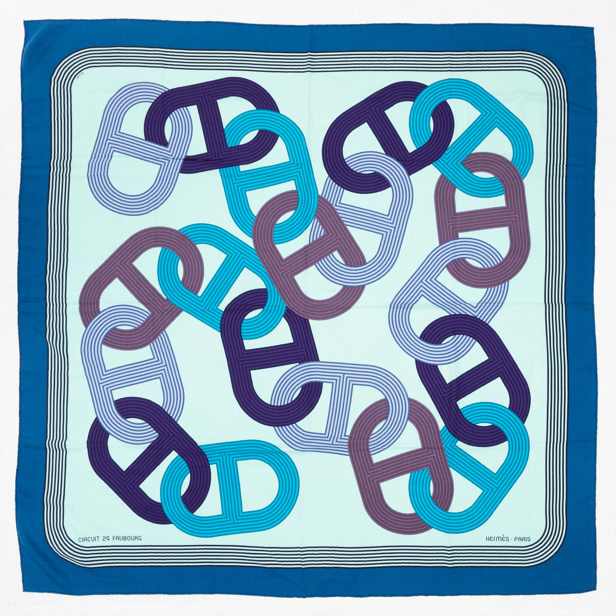 Hermès, sjal, "Circuit 24 Faubourg".