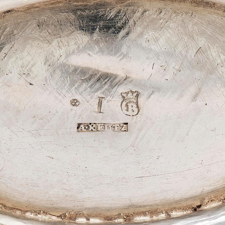 A Swedish 18th century silver sugar-casket, mark of Anders Reutz, Göteborg 1767.