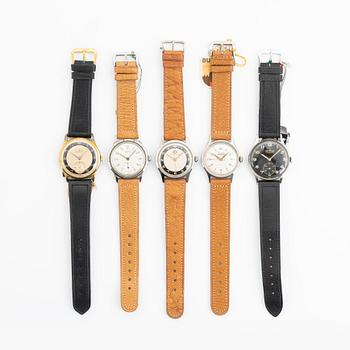 Collection of wristwatches, 5 pcs, ca 1950.