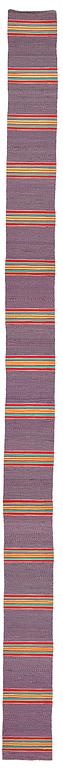 Jenny Mäkinen, Matto, a runner, "Jenny", a rag rug, ca 1120,5 x 71,5-74 cm, Finland the beginning of the 1970's.
