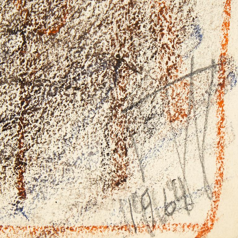 Eddie Figge,mixed media on paper, signed and dated 1964.