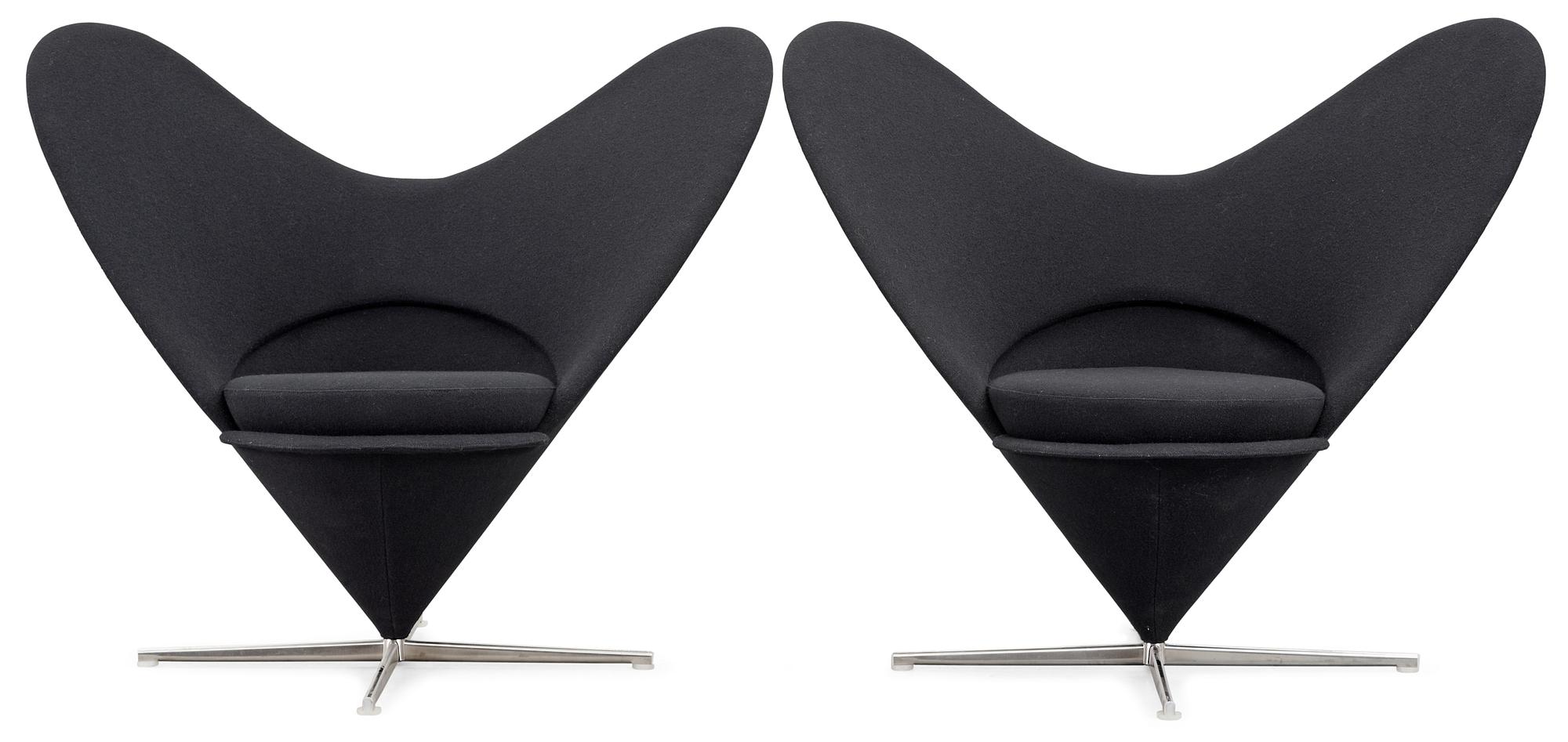 VERNER PANTON, "Heartshaped Cone Chair" ett par, Vitra.