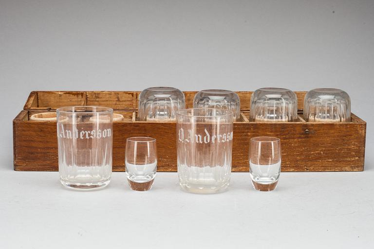 GLAS, 6+6 st, i etui, 1900-talets första hälft.
