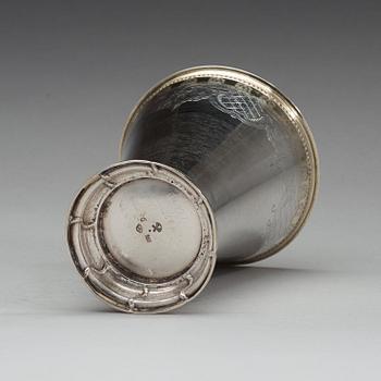 A Swedish 18th century parcel-gilt beaker, mark of Pelle Sellstedt, Sundsvall 1765.