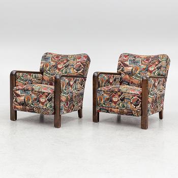 Armchairs, a pair, first half of the 20th century.