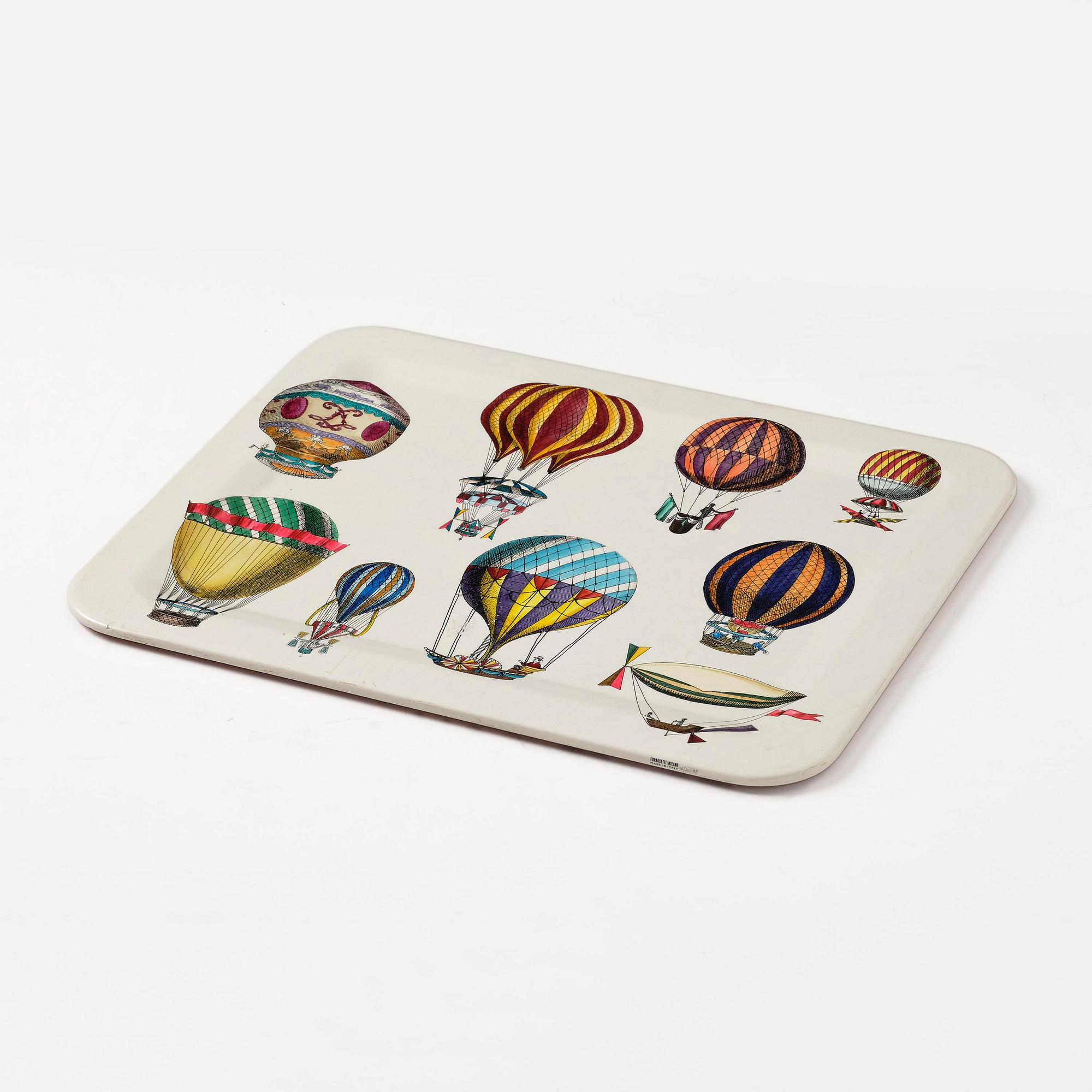 Piero Fornasetti, bricka, "Palloni", Milano, Italien.