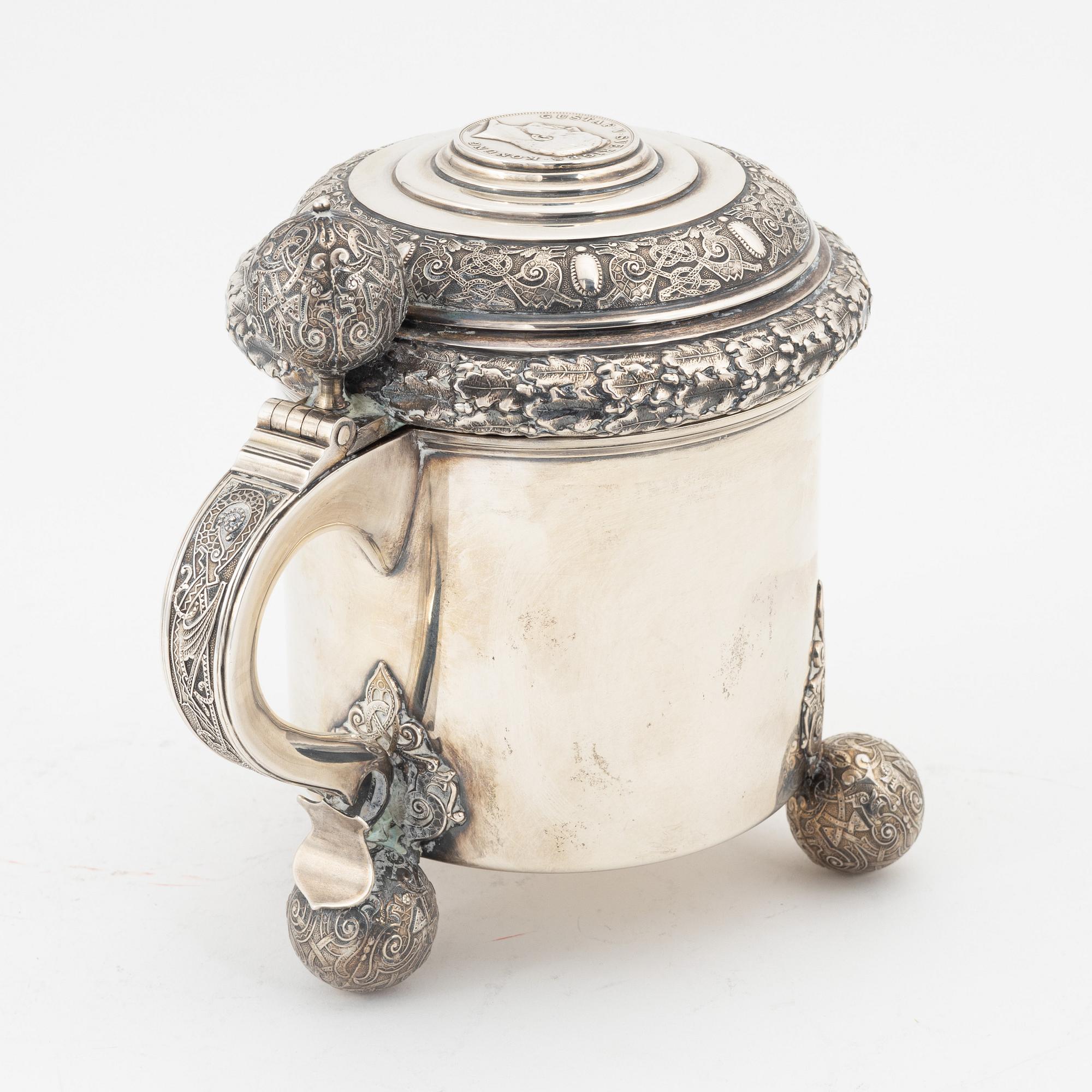 A parcel-gilt silver tankard, GAB, Stockholm, 1923.