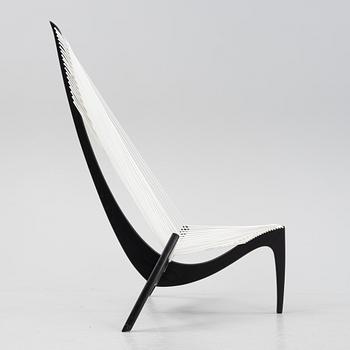 Jørgen Høvelskov, a 'Harp Chair' easy chair,  Christensen & Larsen, Copenhagen, Denmark, 1970's-80-'s.