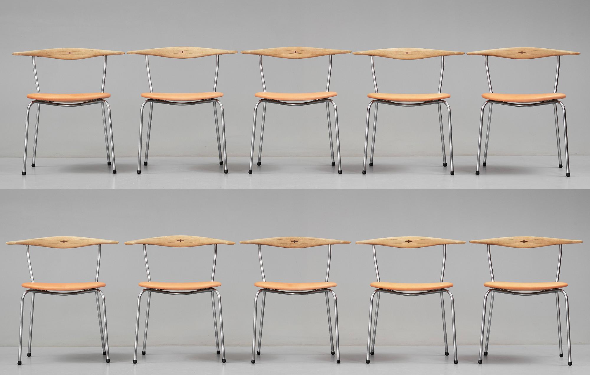 Hans J. Wegner, stolar, 10 st "JH-701", Johannes Hansen, Danmark.