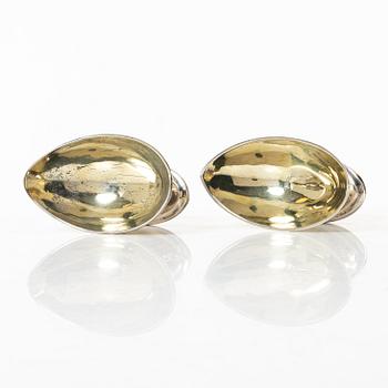 Salt cellars, a pair of similar, silver, London and Edinburgh, circa 1800.