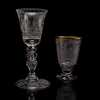 GLAS, 2 st, 1700-tal. Bl a Sverige.