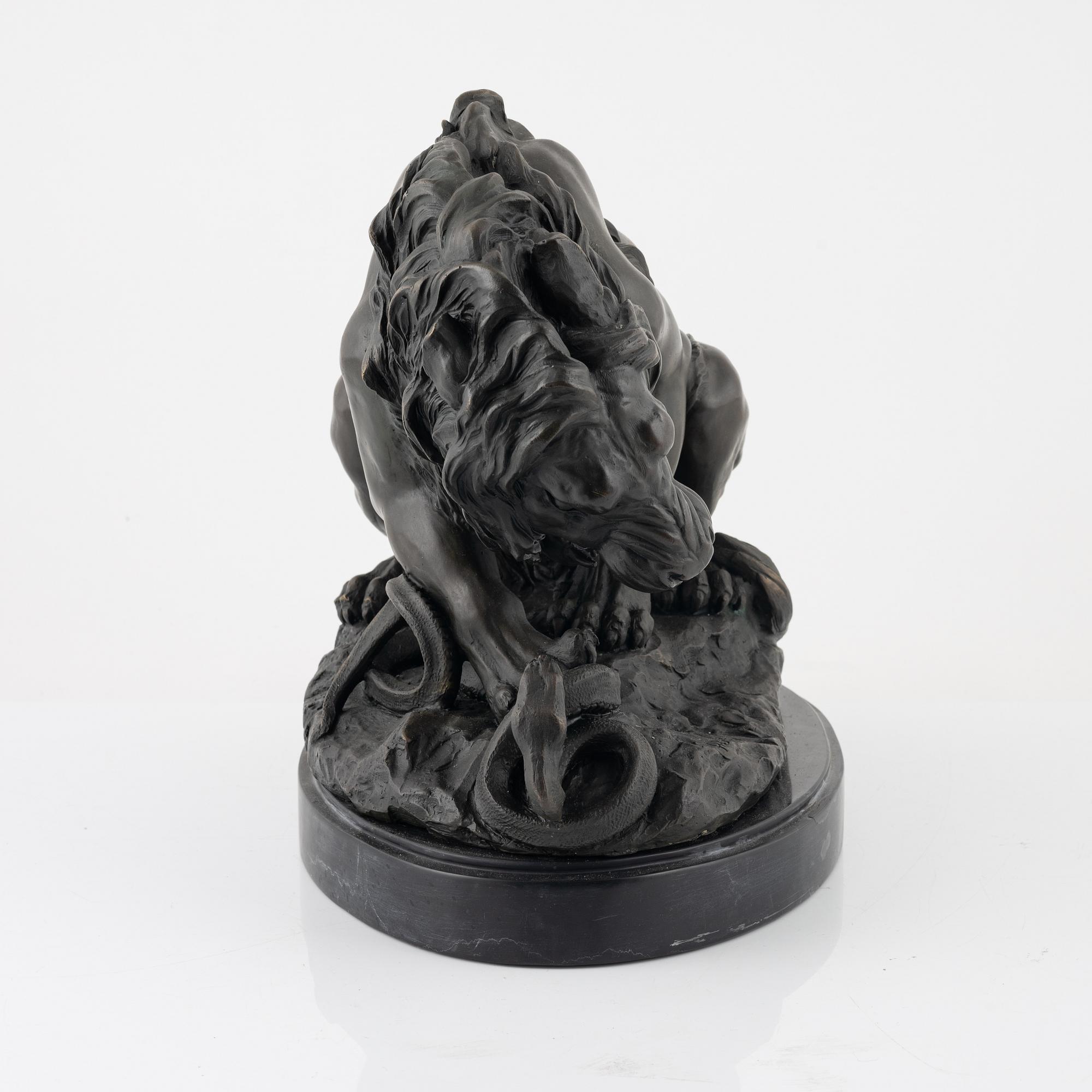 Antoine Louis Barye, after, 'Lion au Serpent'.