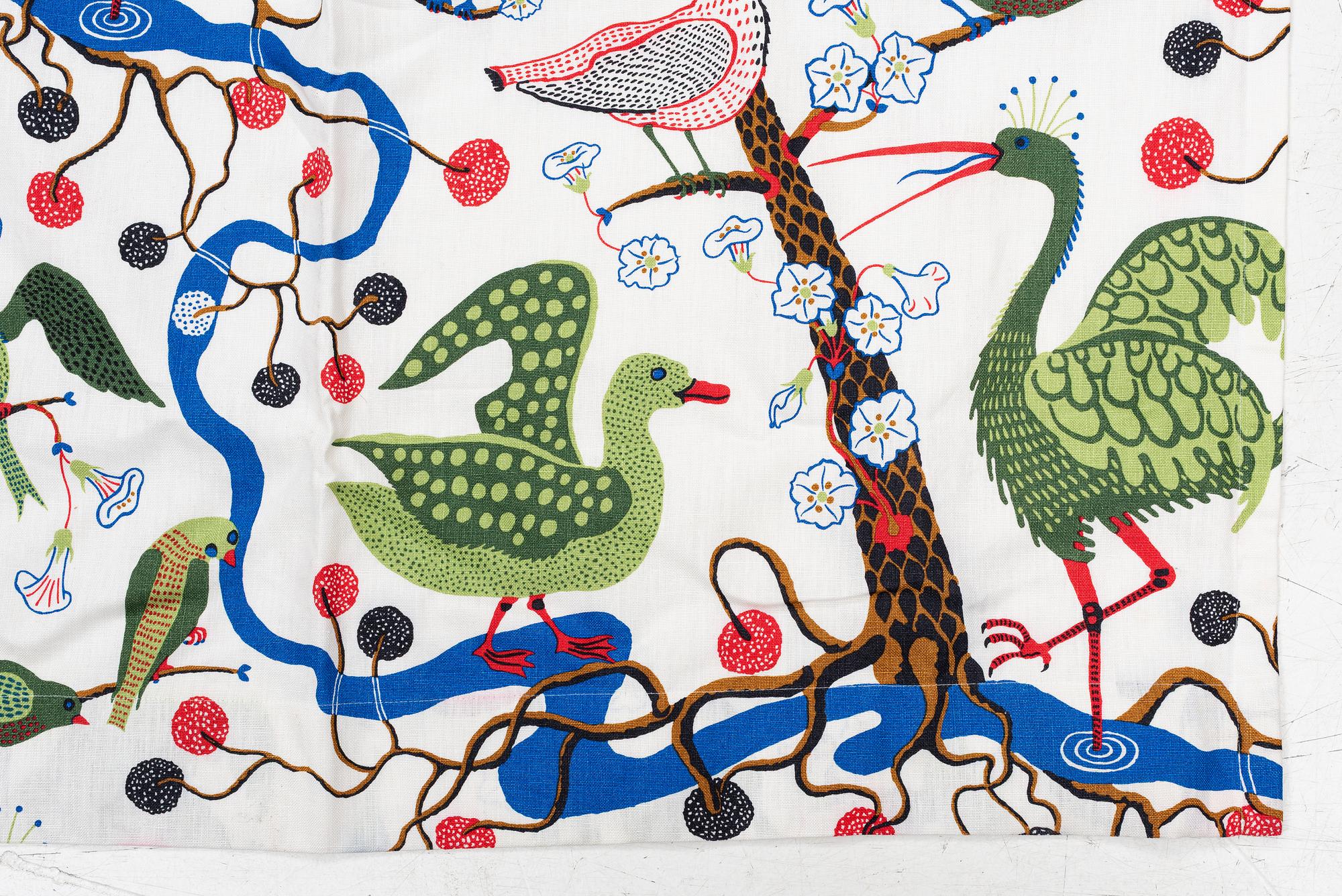 Josef Frank, a 'Gröna Fåglar' curtain, Svenskt Tenn.