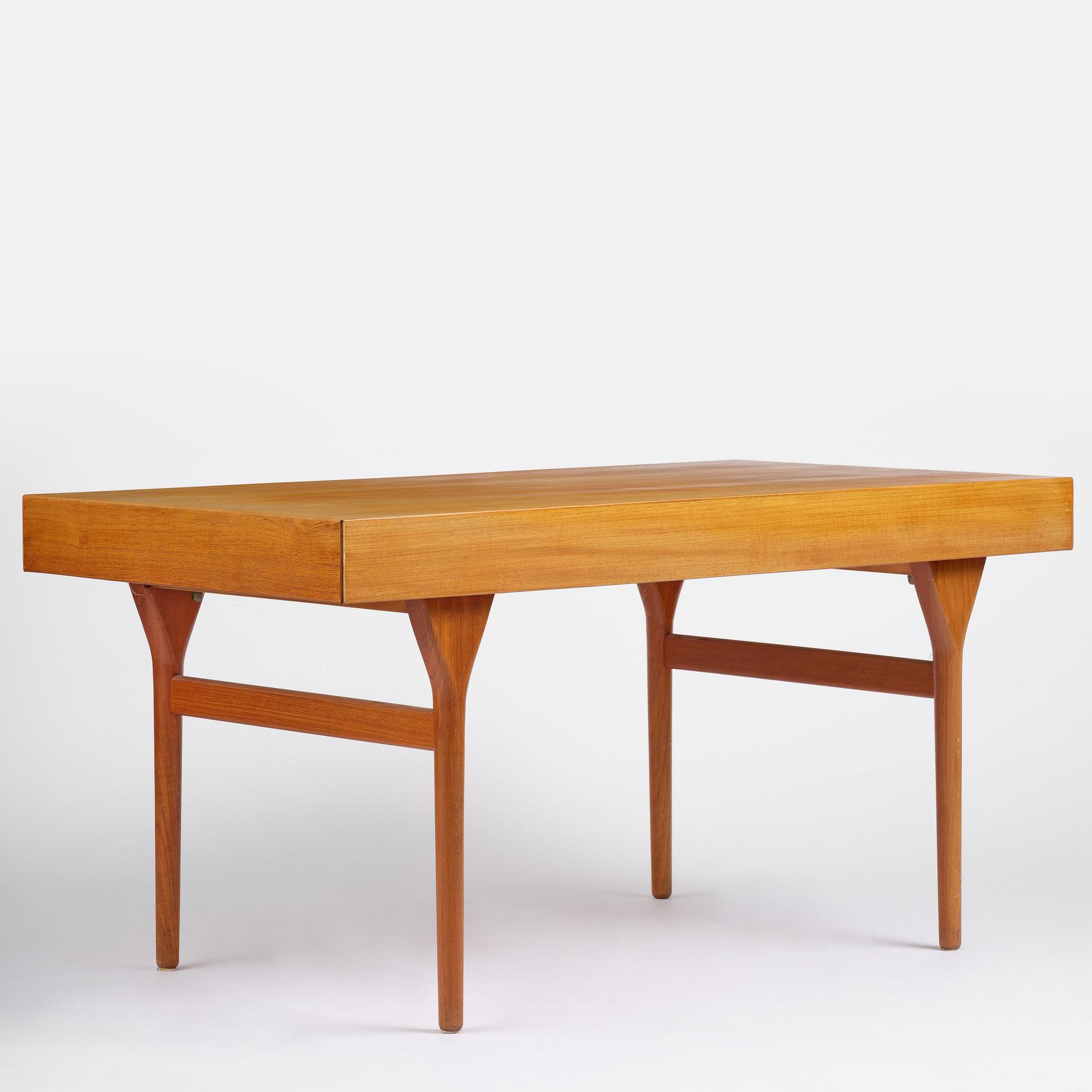 Nanna Ditzel, a teak desk model "93-4", Søren Willadsens Møbelfabrik, Denmark, 1950s.