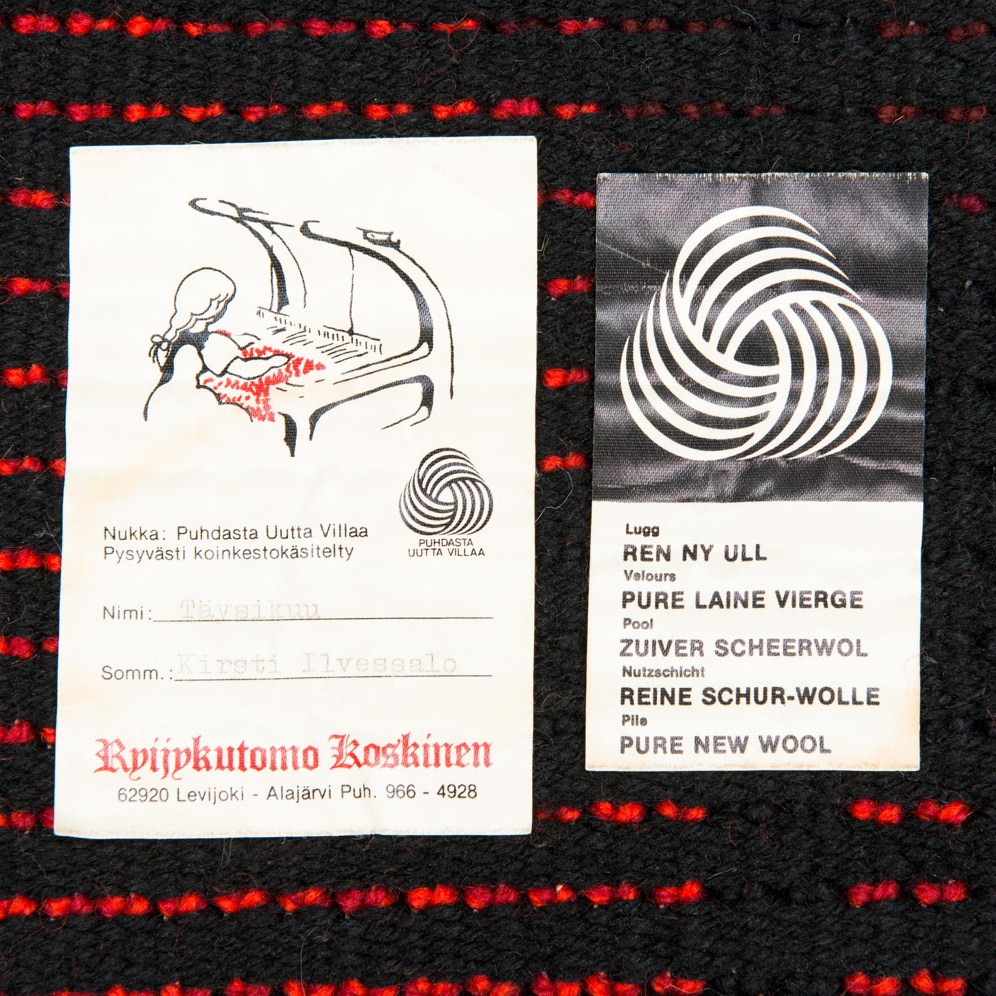 Kirsti Ilvessalo, ryijy, Ryijykutomo Koskinen. Noin 150x107cm.