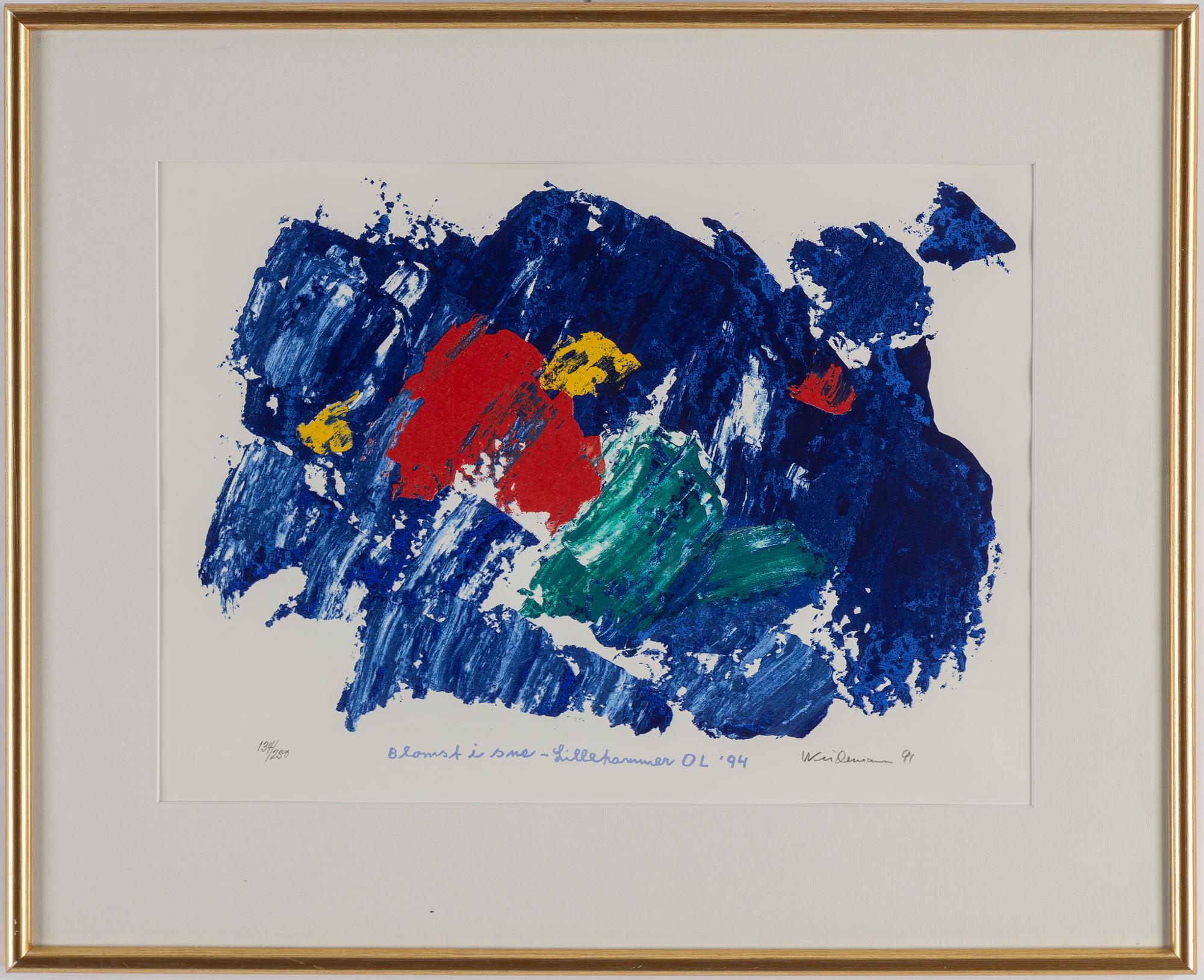 JACOB WEIDEMANN, färglitografi, signerad, numrerad 134/250 och daterad 91.