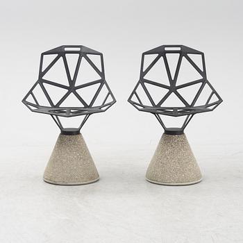A set of two Konstantin Grcic concrete 'Chair One B' chairs for Magis, Italy, 2000s.
