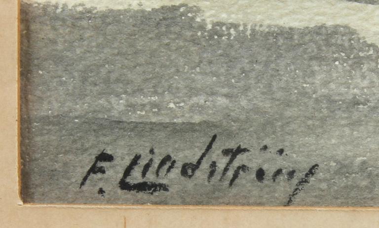 PARTI GRAFIK, 4 delar, F Lindström, 2 st, Artur Bengtsson samt Gustav Kronér, sign.