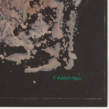 CO Hultén, blandteknik på papper, signerad och utförd 1946.