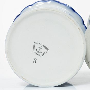 Wilhelm Kåge, ytterfoder, 6 st, flintgods, Gustavsberg, 1920-40-tal.