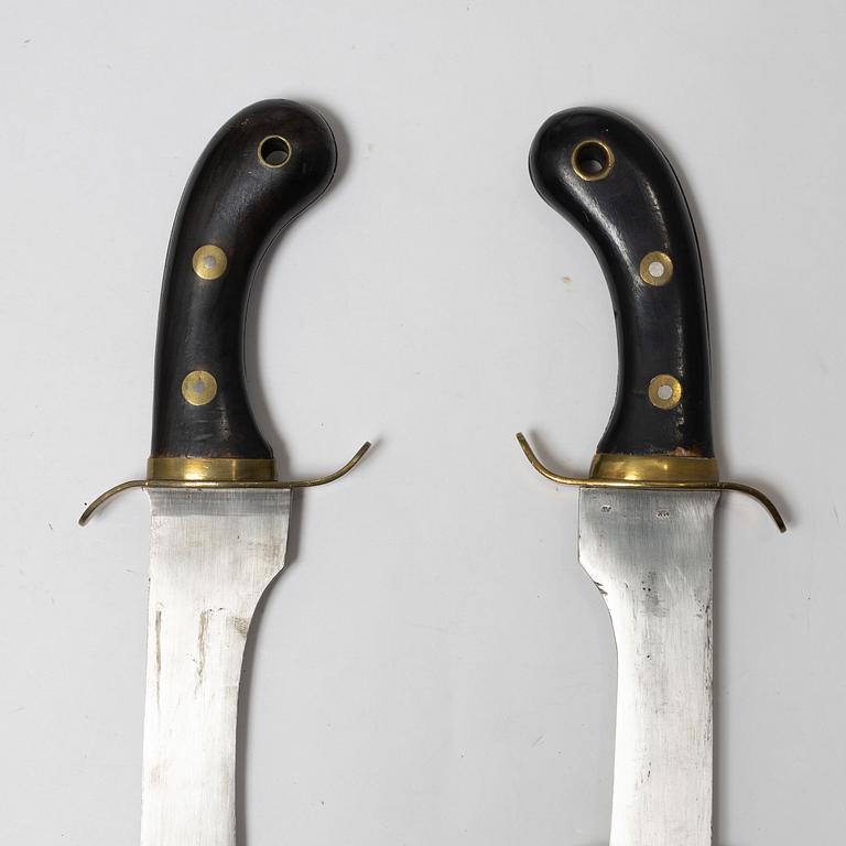 Faskinknivar 2 st, svenska m/1848 med baljor.