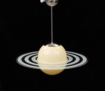 a 20th century ceiling lamp in the shape of Saturn.