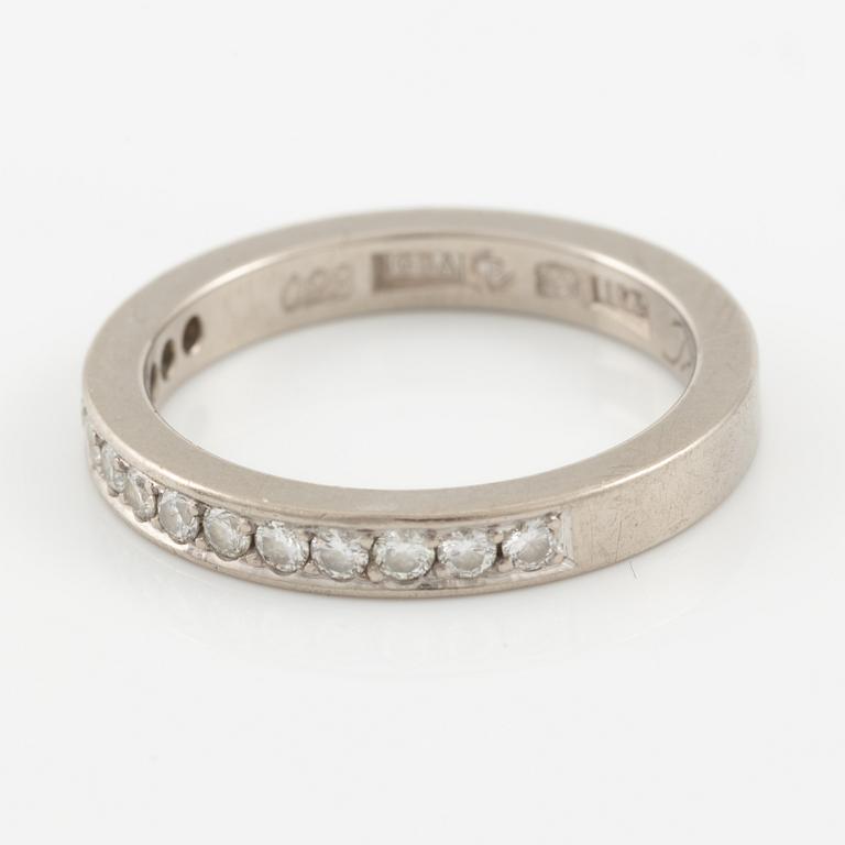 Ring, half eternity, 18K white gold set with brilliant-cut diamonds 0.28 ct according to engraving.