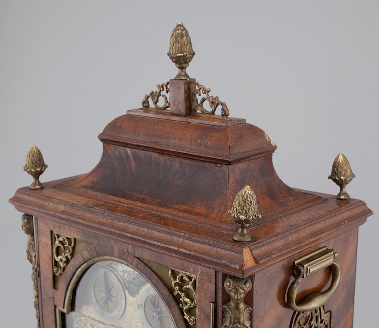 An 18th century mantel clock, marked Edward Pistor London.