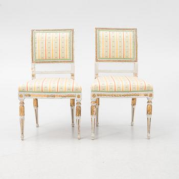 A pair of late Gustavian chairs, Stockholm, late 18th century.