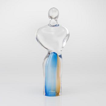 GÖRAN WÄRFF, unik skulptur av glas, Kosta Boda 1989.