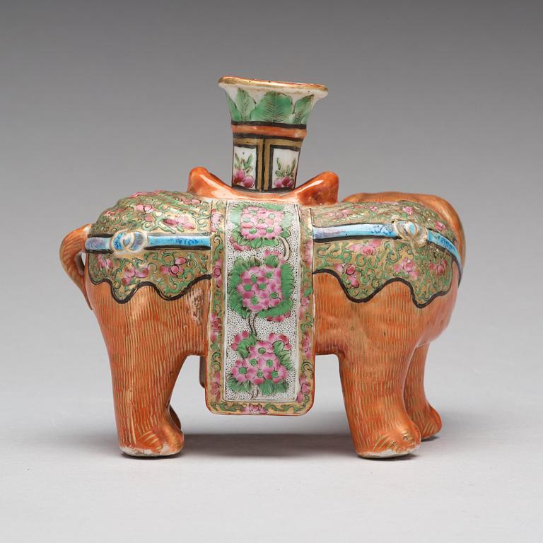 A Canton figure of an elephant, late Qing dynasty, circa 1900.