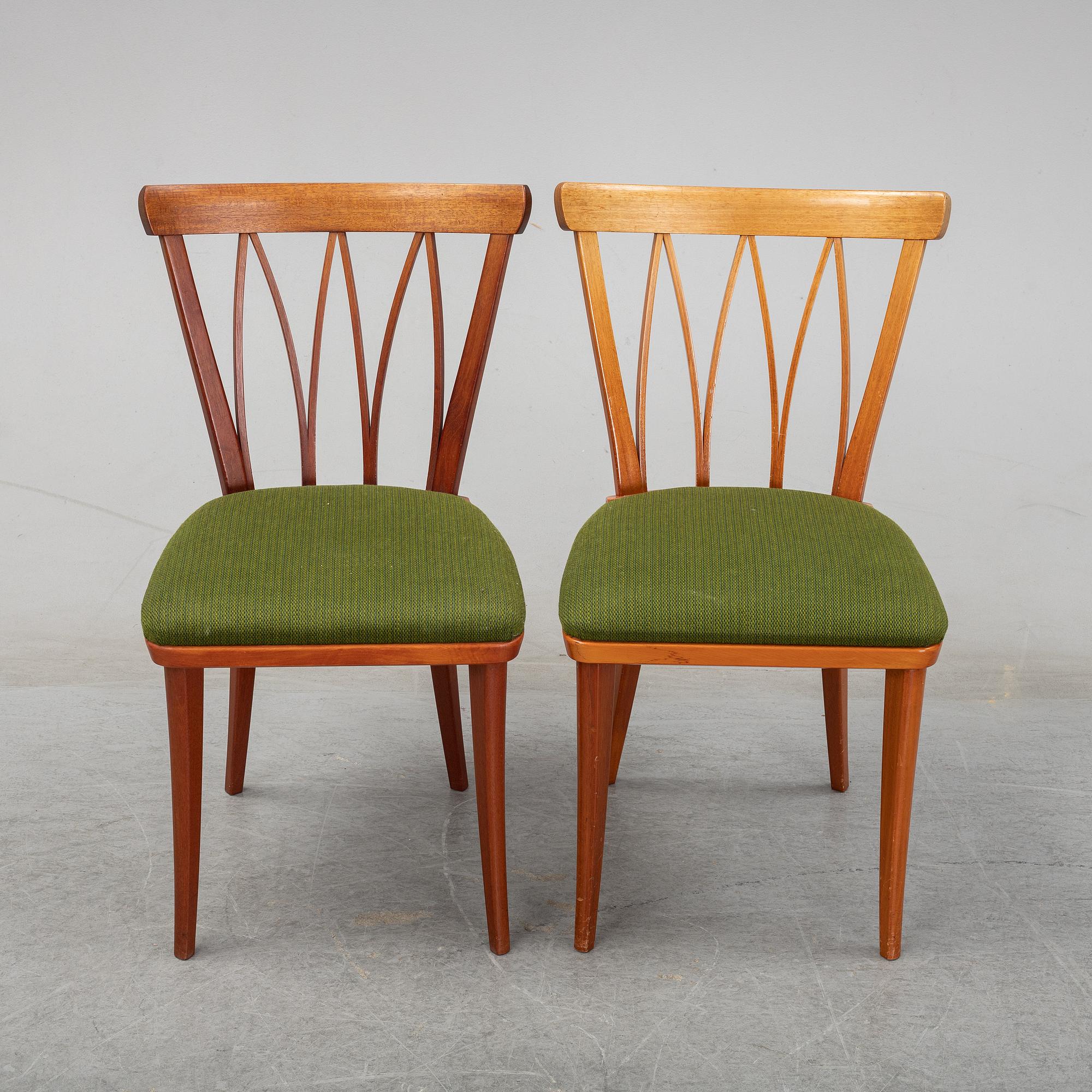 Carl Malmsten, a set of five chairs.