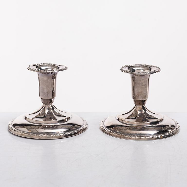 Candelabra, 2+2 pcs, silver, Thorvald Marthinsen Silverware Factory, Tönsberg, Norway, 20th century.