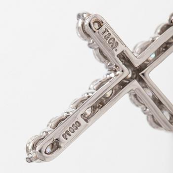 Tiffany & Co, halsband, kors, platina och briljantslipade diamanter.