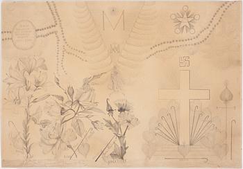 Lucie Lagerbielke · LUCIE LAGERBIELKE, teckning, signerad och daterad 1900.