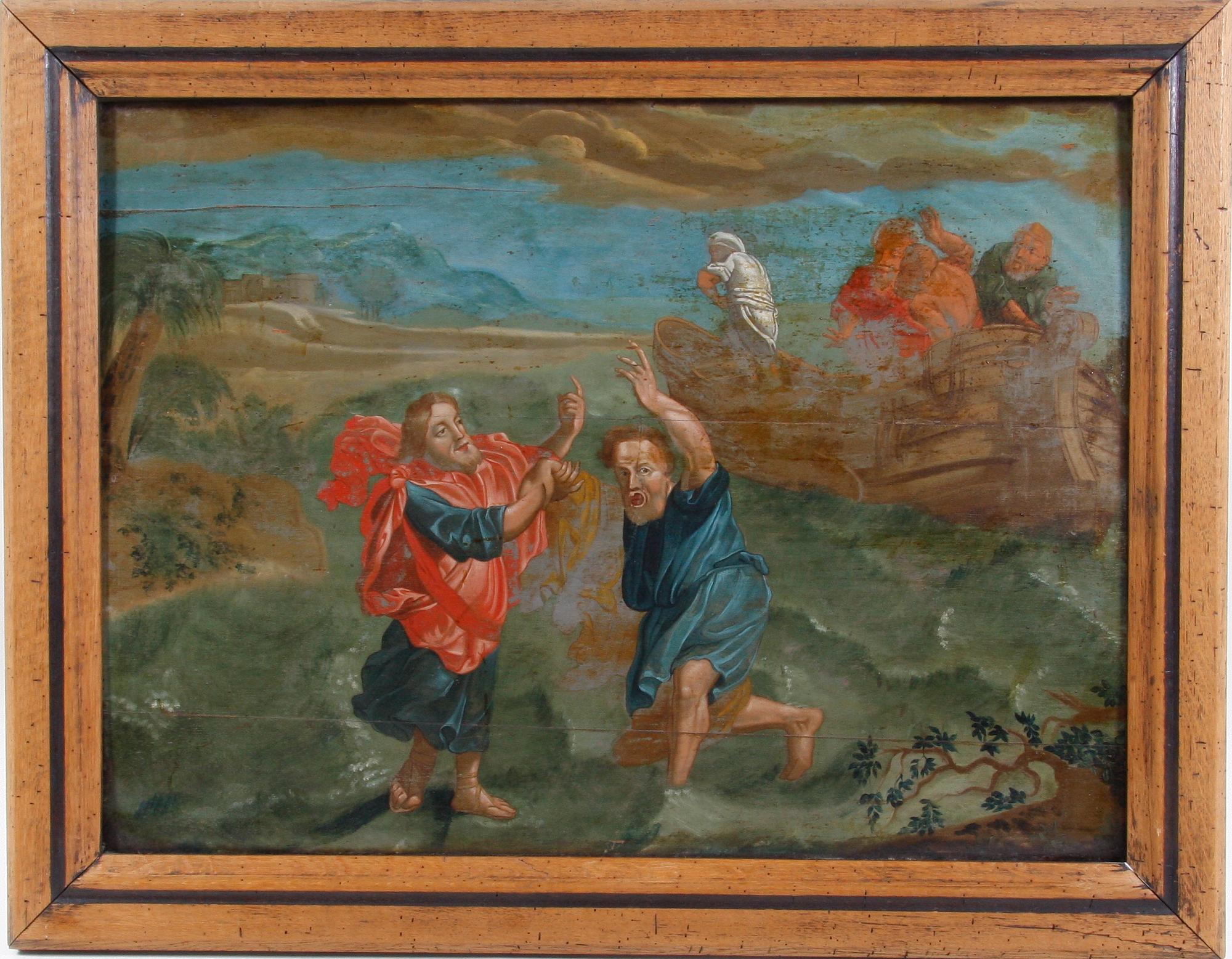 OKÄND KONSTNÄR, olja på pannå, 1700-tal.