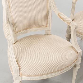 A pair of Gustavian armchairs.