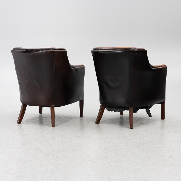 Armchairs, a pair, purchased from Georg Hensher, second half of the 20th century.
