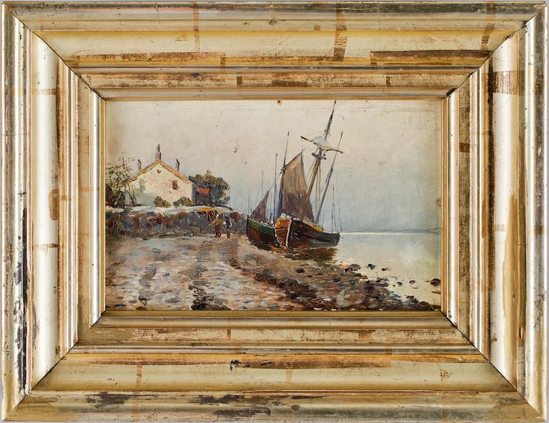 JUSTUS LUNDEGÅRD, olja på pannå.