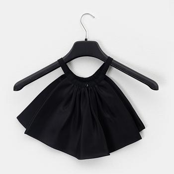 Chanel, a black silk skirt with a collar/top, size 34.